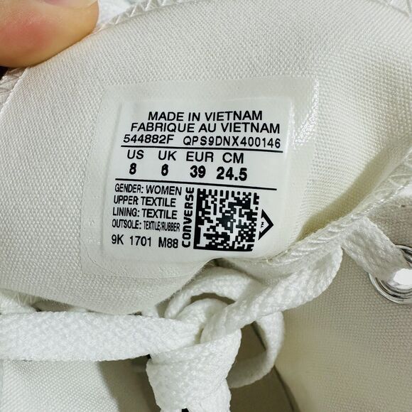 Converse Women US 8 Chuck Taylor All Star Hi Top Sneaker Gold silver Studs NWOB - Picture 10 of 10